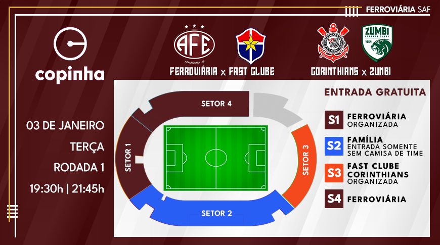 Jogos do Verdão na primeira fase da Copinha terão entrada gratuita