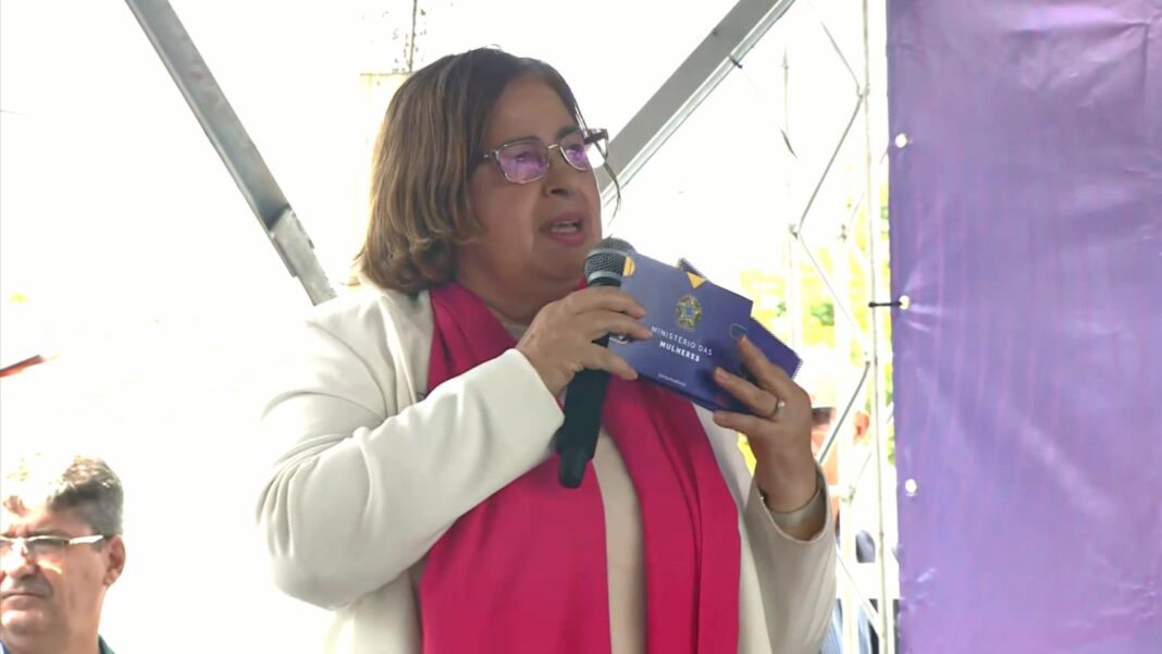 Ministra das Mulheres, Aparecida Gonçalves, visitou Hortolândia (Foto: Reprodução/EPTV Campinas)