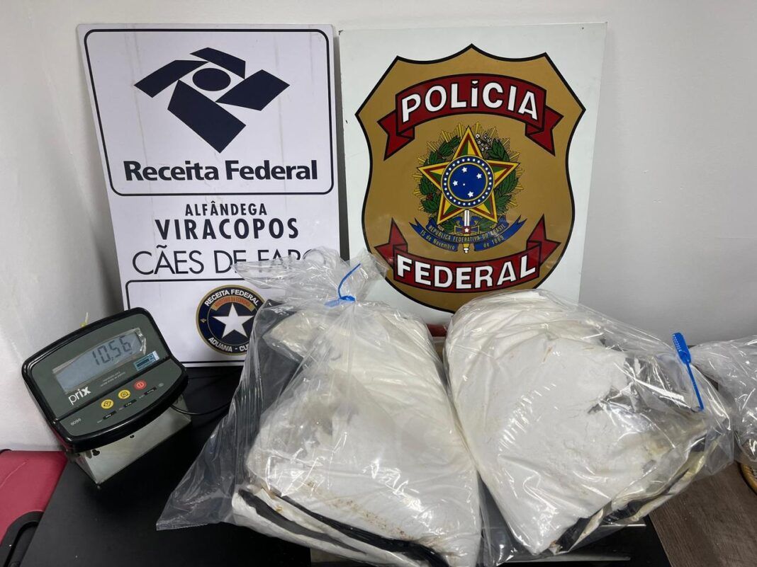 PF apreendeu droga nas bagagens de passageiros (Foto: Divulgação/PF)