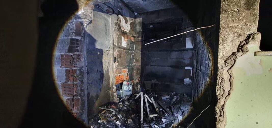 Apartamento do coronel ficou destruído (Foto: divulgação/ Defesa Civil do Estado de São Paulo)