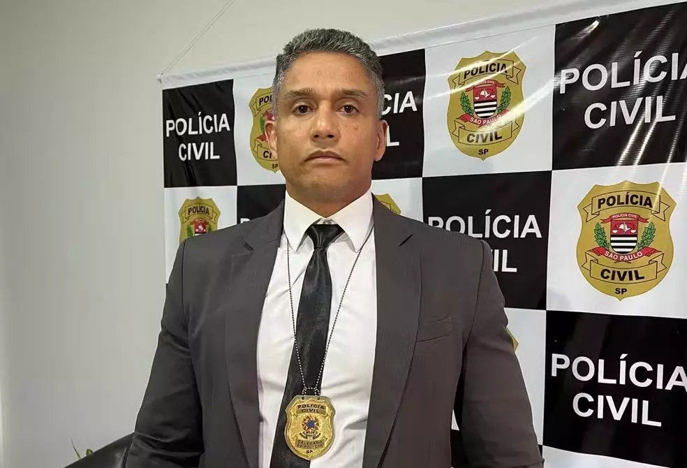 O delegado José Clésio Silva de Oliveira Filho, do 1º Distrito Policial de Indaiatuba, acusado de extrosão (Foto: Gustavo Biano/ EPTV)