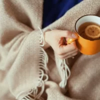 chá, cobertor, esfriou, frio